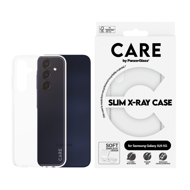 Гръб CARE by PanzerGlass за Samsung Galaxy A25, Case Fashion X-Ray Soft Basic - Прозрачен