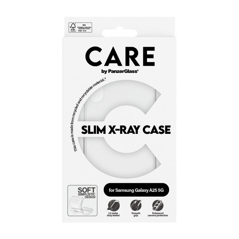 Гръб CARE by PanzerGlass за Samsung Galaxy A25, Case Fashion X-Ray Soft Basic - Прозрачен