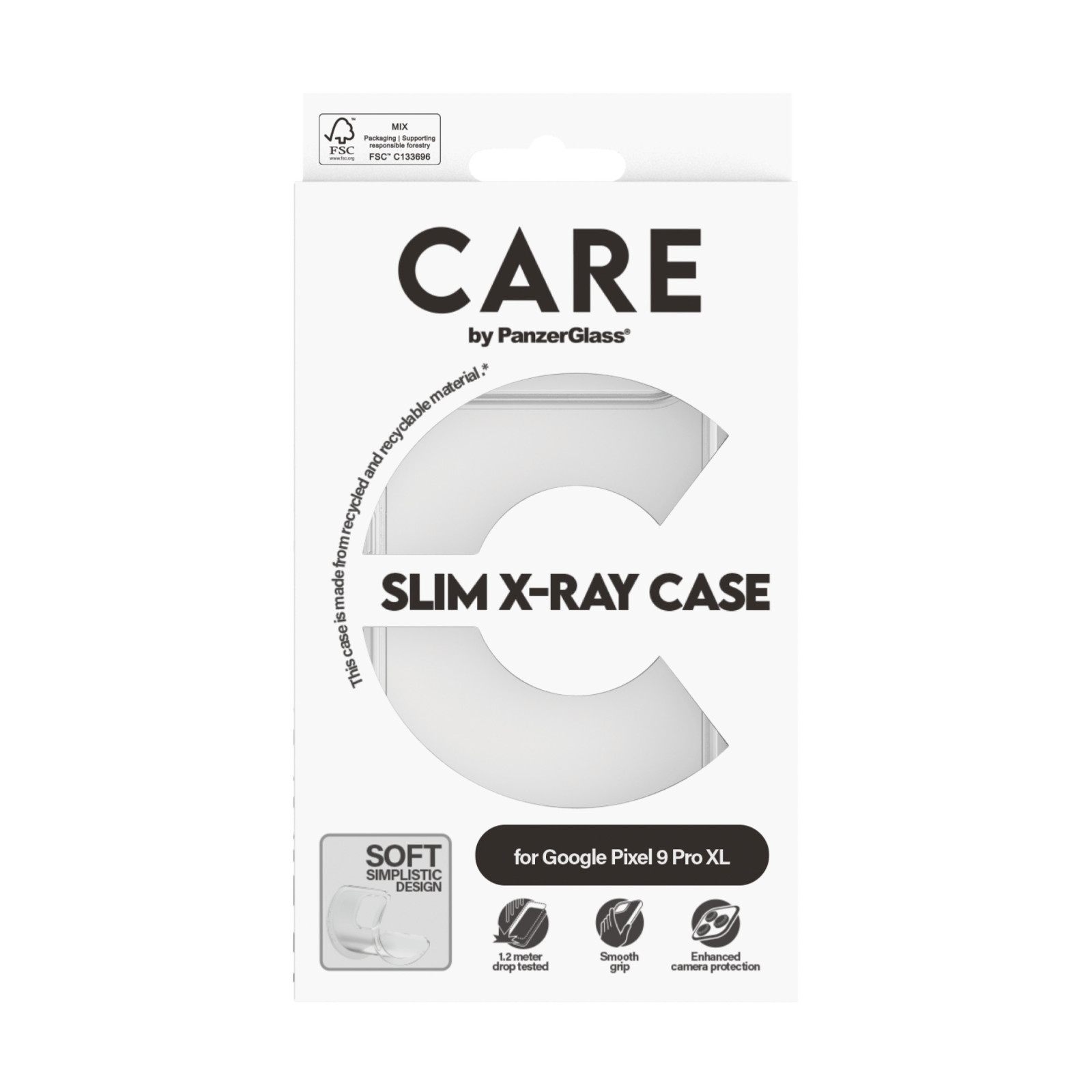 Гръб CARE by PanzerGlass за Google Pixel 9 Pro XL Fashion X-Ray Soft - Прозрачен