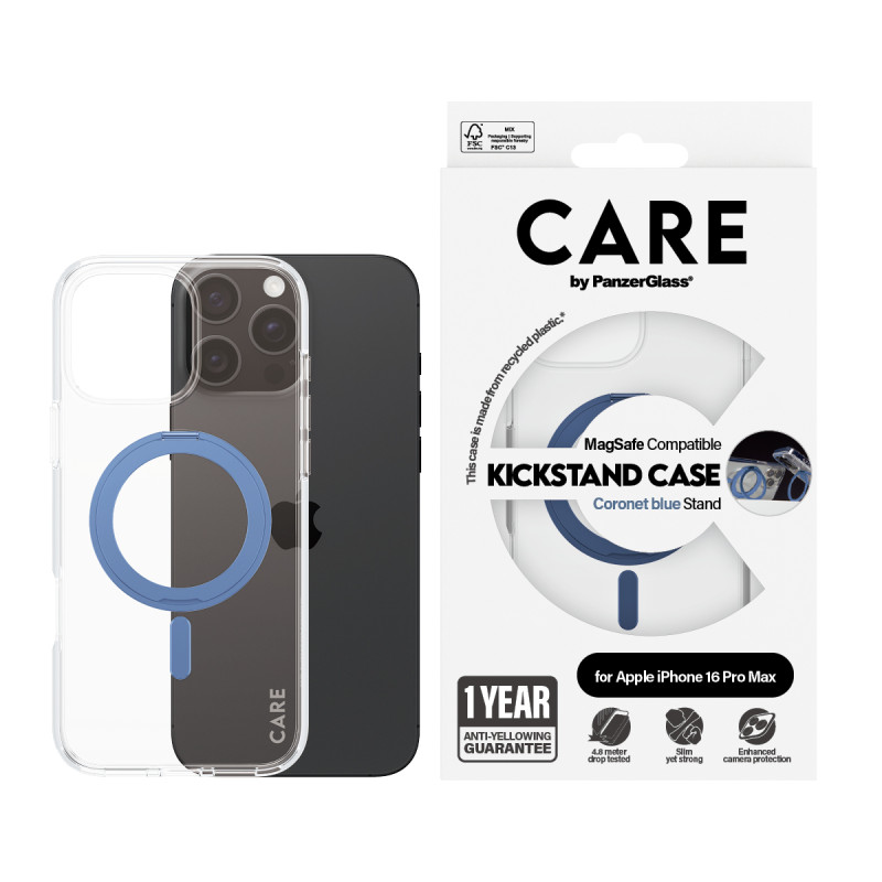 Гръб CARE by PanzerGlass за iPhone 16 Pro Max, Feature Blue Kicks and MagSafe