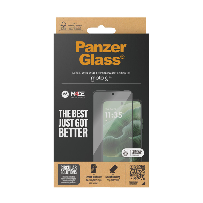 Стъклен протектор PanzerGlass за Motorola Moto G35 5G, UWF