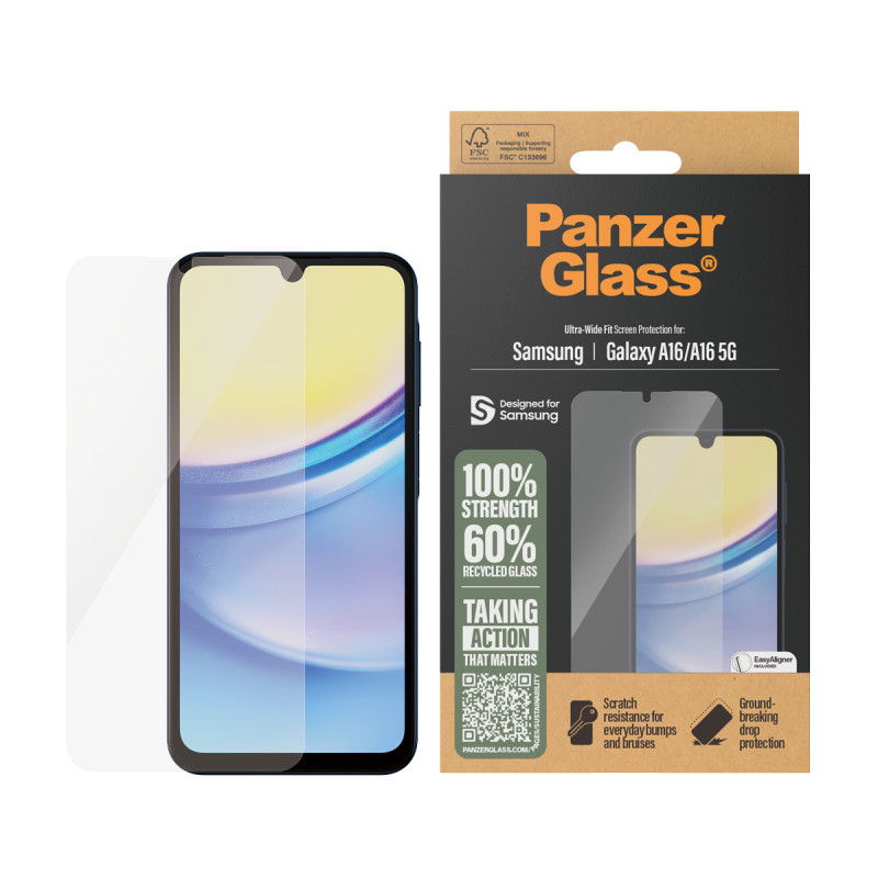 Стъклен протектор PanzerGlass за Samsung Galaxy A16, A16 5G, UWF