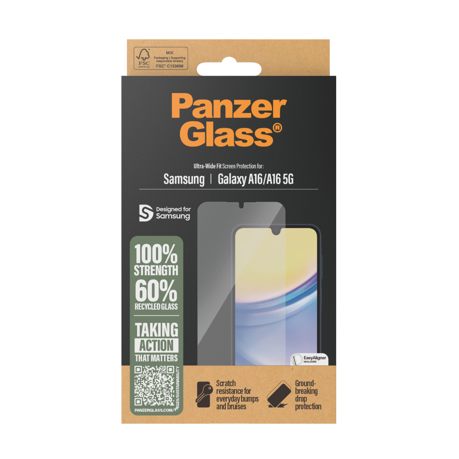 Стъклен протектор PanzerGlass за Samsung Galaxy A16, A16 5G, UWF