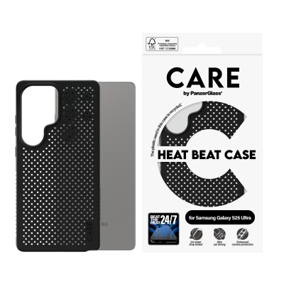 Калъф Care by PanzerGlass за Samsung Galaxy S25 Ultra, Feature Case, Heat Beat, QI Compatible, Черен