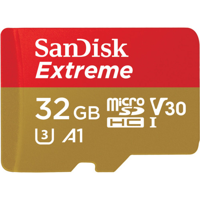 Мемори карта  SanDisk Extreme microSDHC 32GB + SD Adapter + RescuePRO Deluxe 100MB/s A1 C10 V30 UHS-I U3