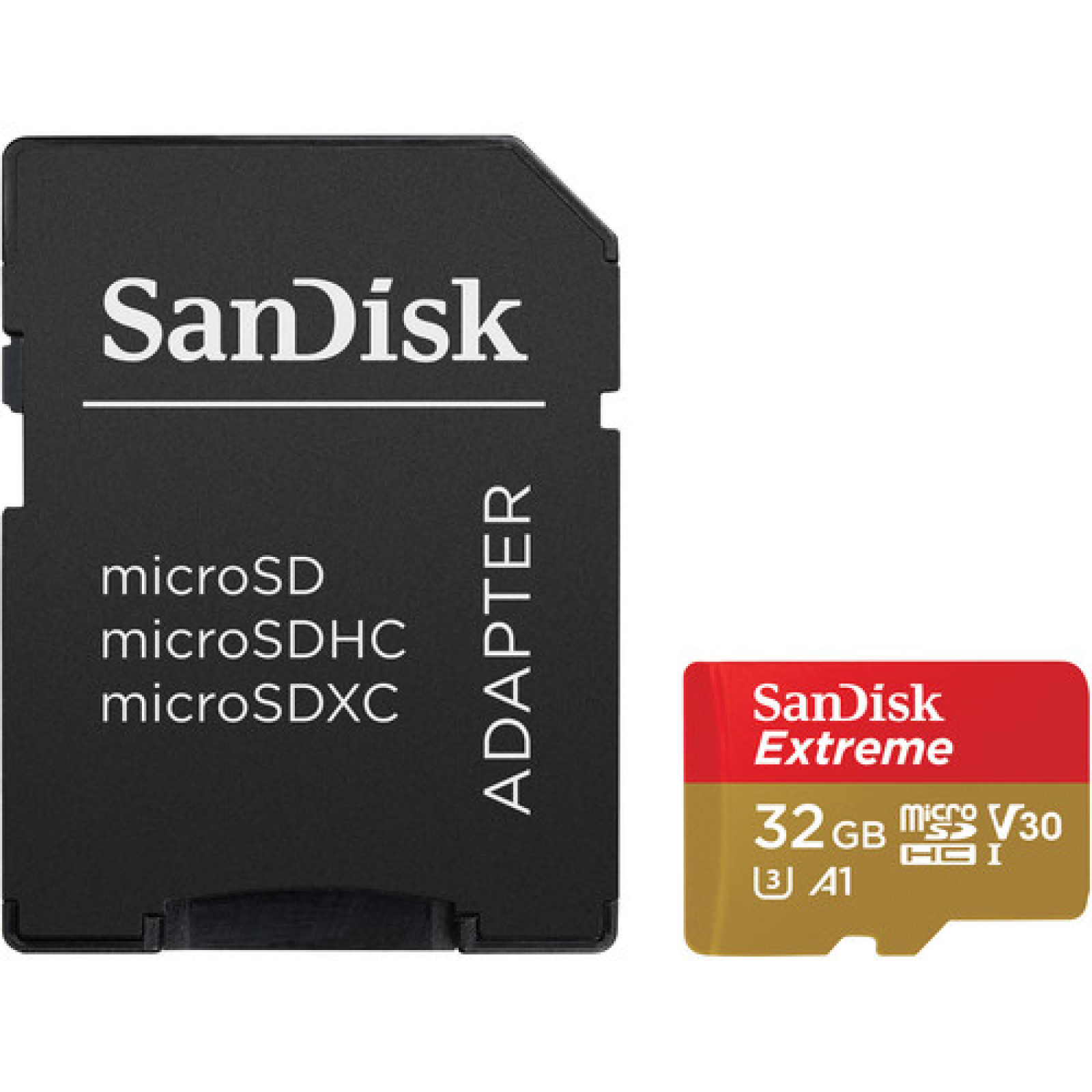 Мемори карта  SanDisk Extreme microSDHC 32GB + SD Adapter + RescuePRO Deluxe 100MB/s A1 C10 V30 UHS-I U3