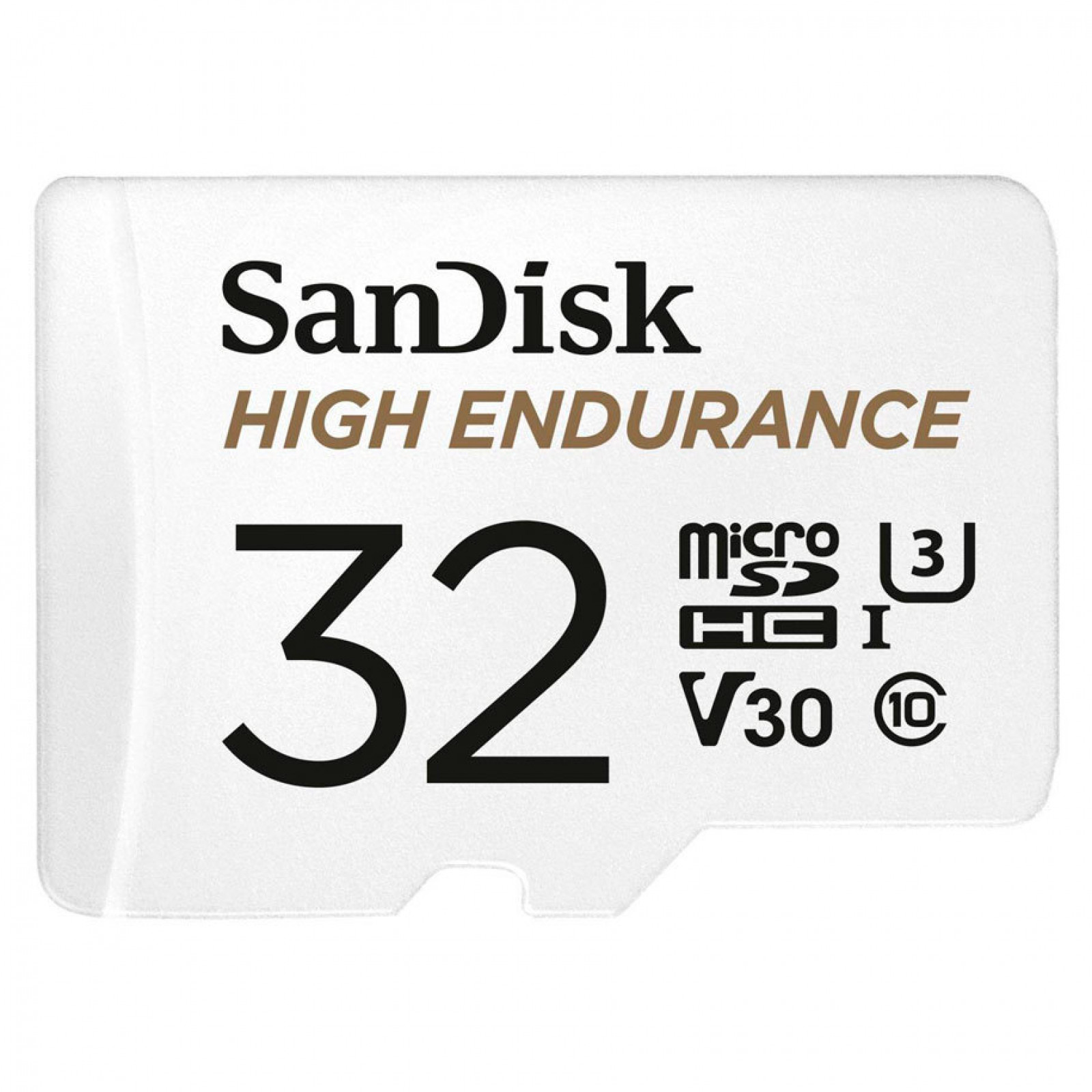 Мемори карта SanDisk High Endurance microSDHC 32GB + SD Adapter - for dash cams and home monitoring, up to 2,500 Hours, Full HD / 4K videos, up to 100/40 MB/s Read/Write speeds, C10, U3, V30