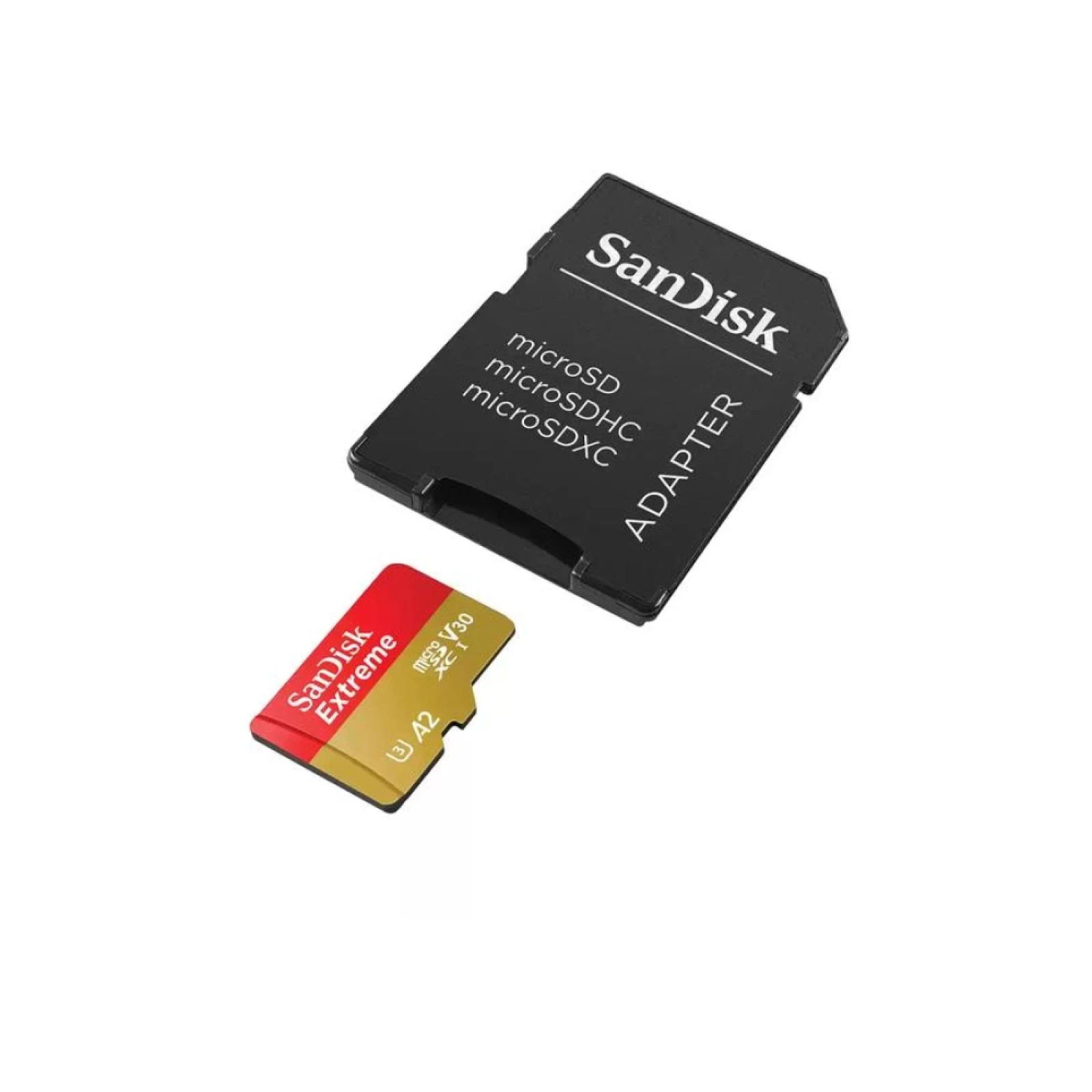 Мемори карта  SanDisk Extreme microSDXC 512GB + SD Adapter + 1 year RescuePRO Deluxe up to 190MB/s  130MB/s Read/Write speeds A2 C10 V30 UHS-I U3