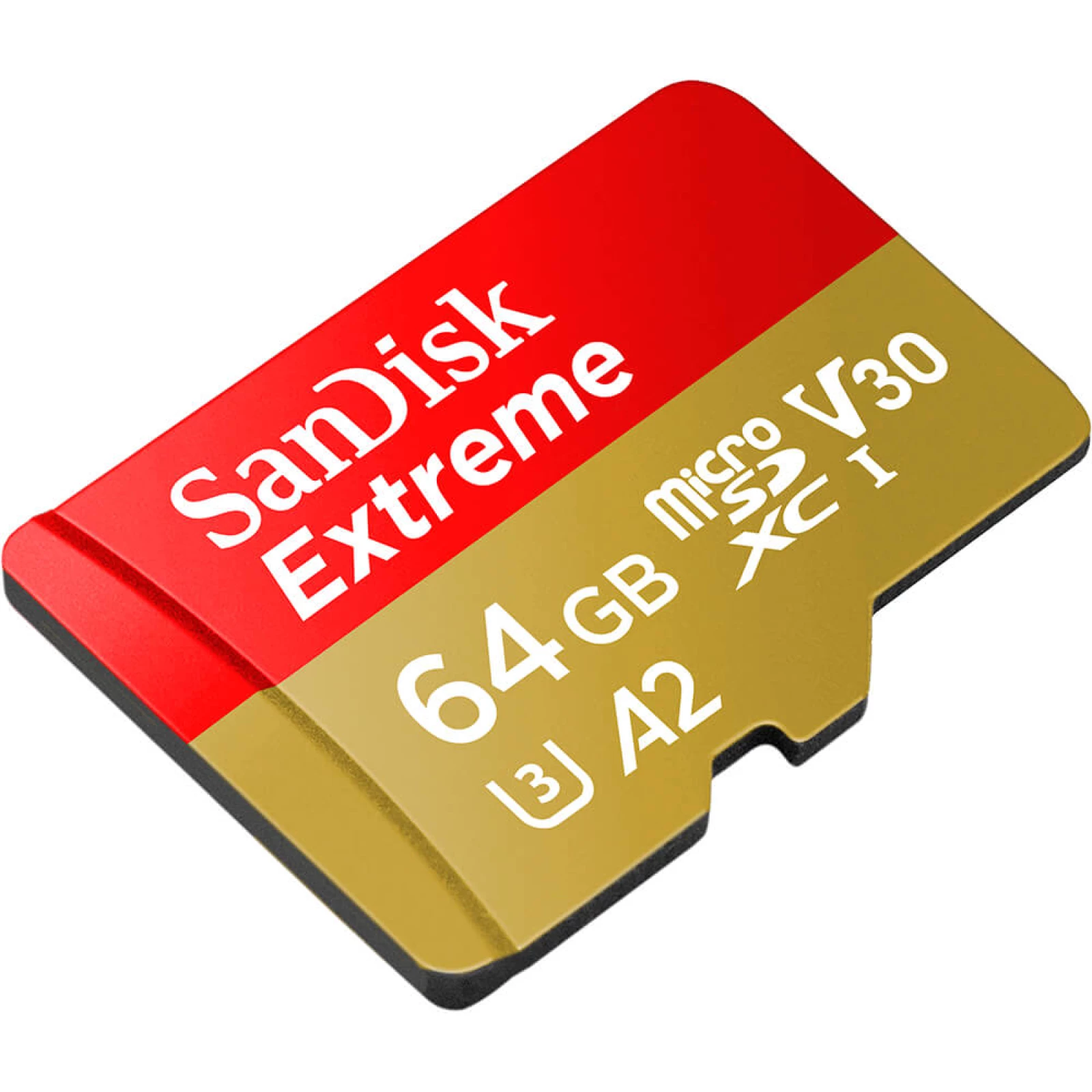 Мемори карта  SanDisk Extreme microSDXC 64GB + SD Adapter + 1 year RescuePRO Deluxe up to 170MB/s  80MB/s Read/Write speeds A2 C10 V30 UHS-I U3,