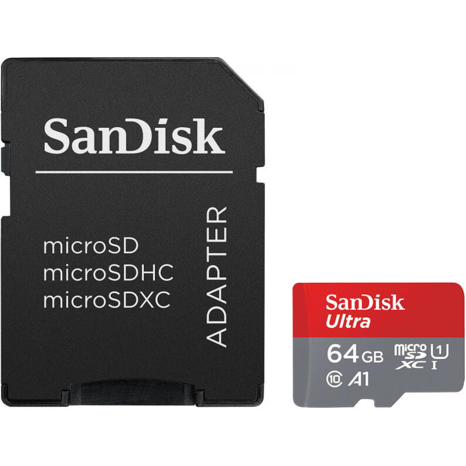 Мемори карта SanDisk Ultra microSDXC 64GB + SD Adapter 140MB/s A1 Class 10 UHS-I