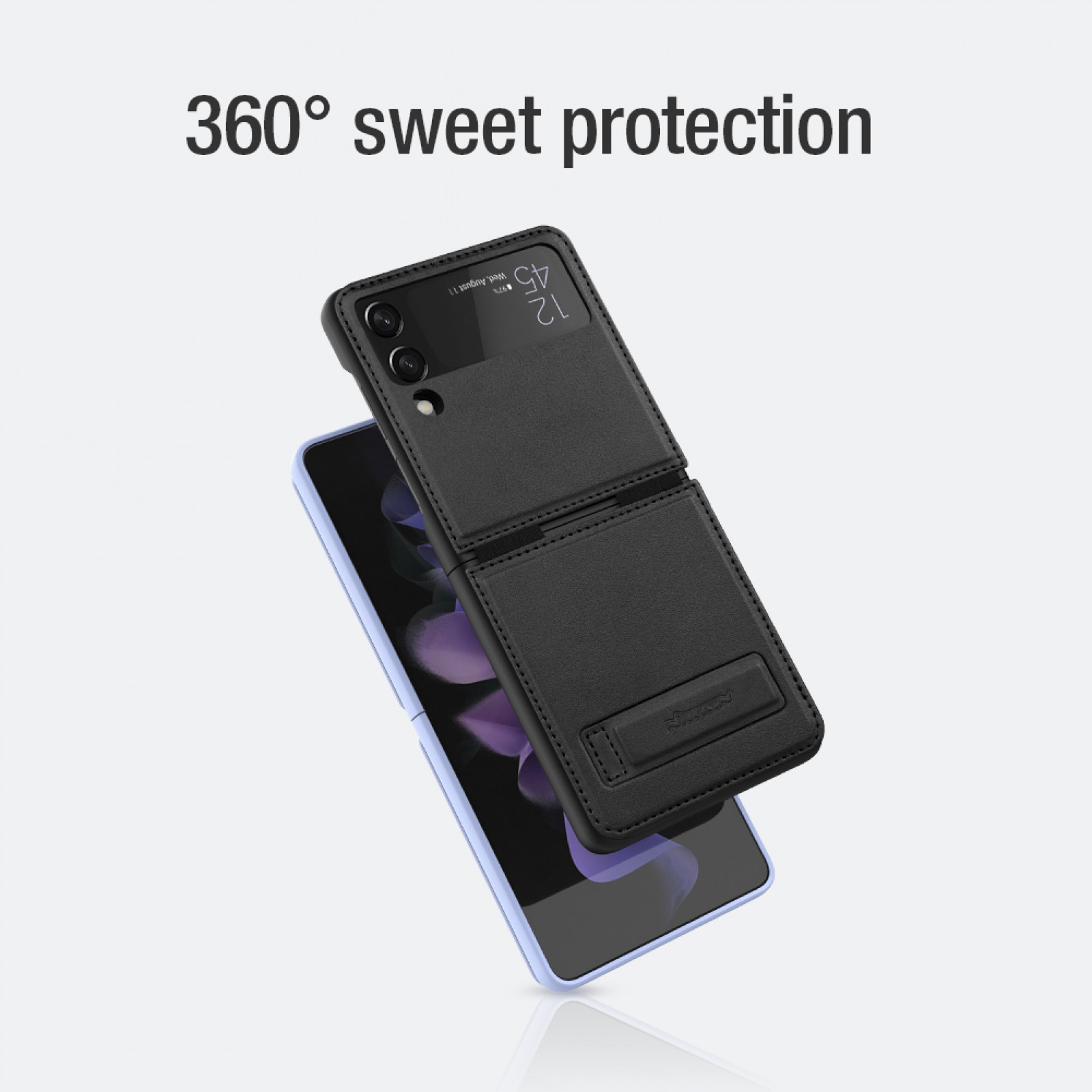 Калъф Nillkin qin leather case за Samsung Galaxy Z Flip 3 - Черен