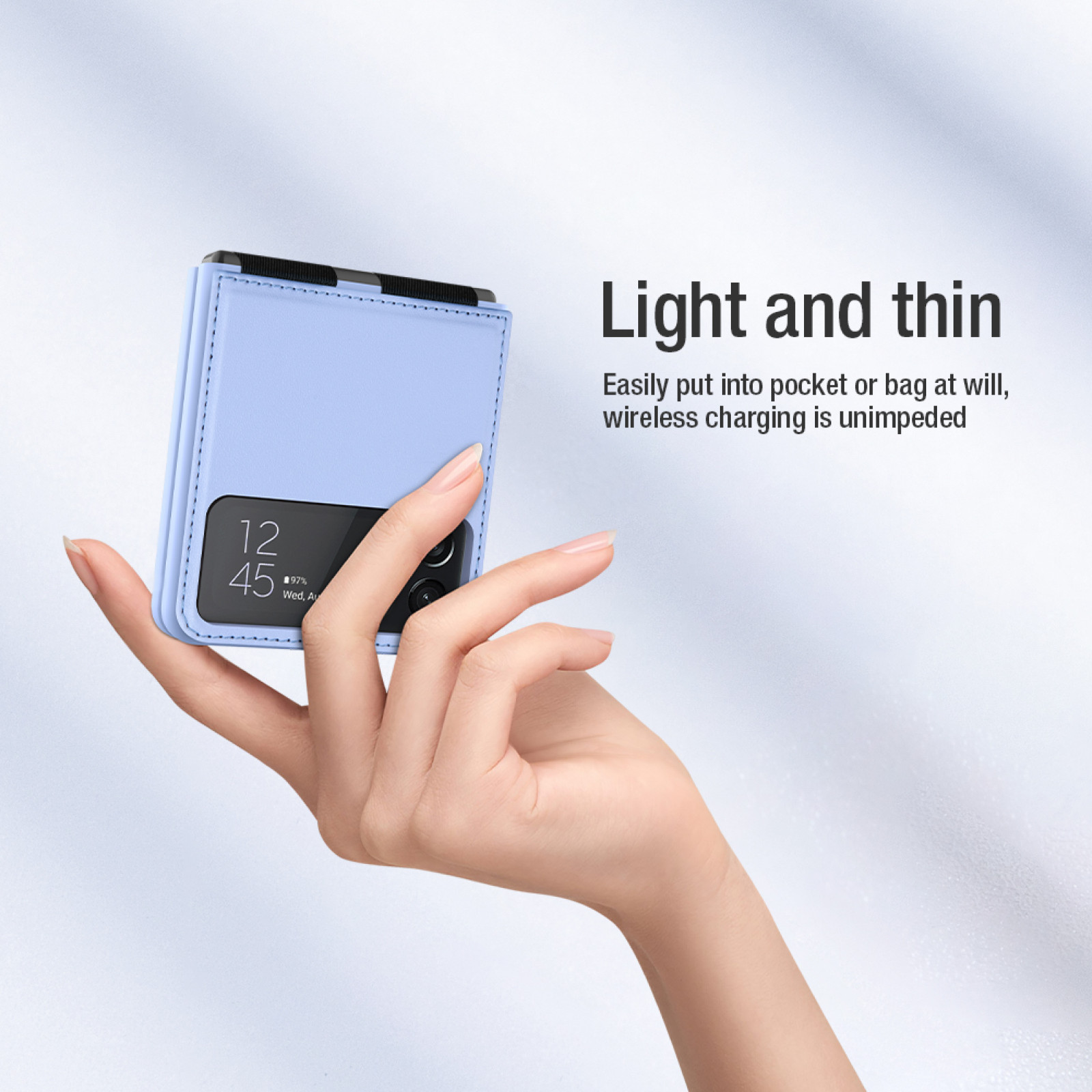 Калъф Nillkin qin leather case за Samsung Galaxy Z Flip 3 - Лилав