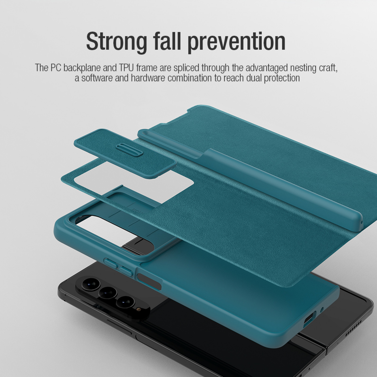 Калъф Nillkin Qin Pro Leather за Samsung Z fold 4 - Зелен