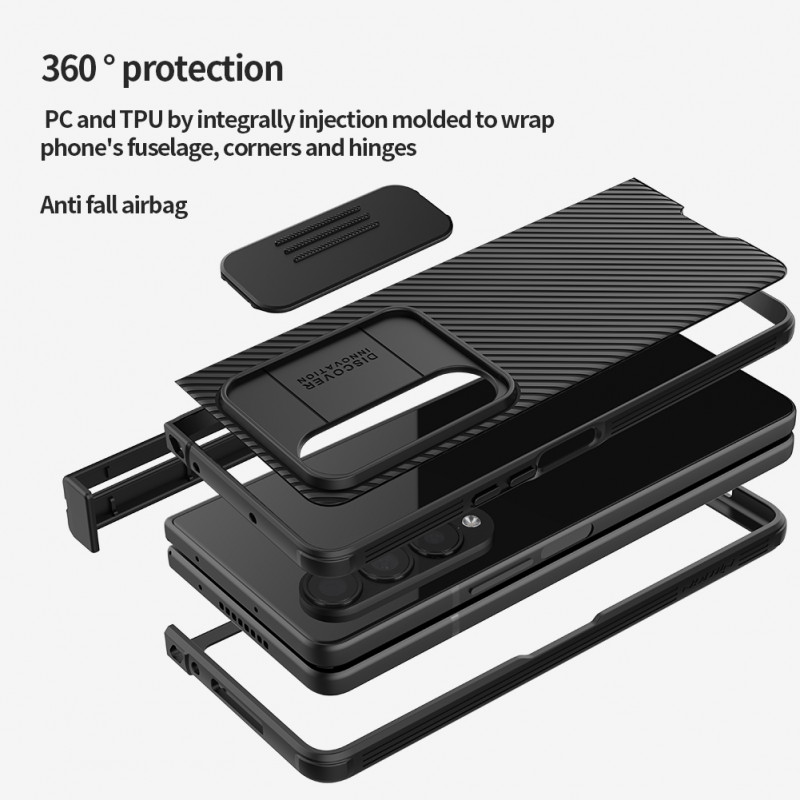 Гръб Nillkin camshield Pro with holder set за Samsung Z Fold 4 - Черен