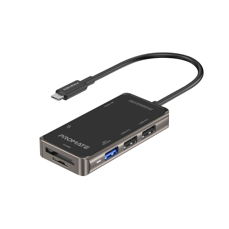 Хъб ProMate Primehub Lite, 7-in-1 USB-C Hub • 4K H...