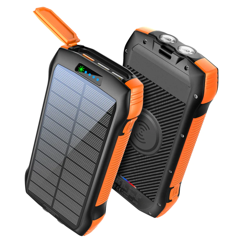 Външна батерия ProMate Solar PowerBank , Rugged, EcoLight 20W / 3.0 QC 5 in 1 20000mAh - Черна