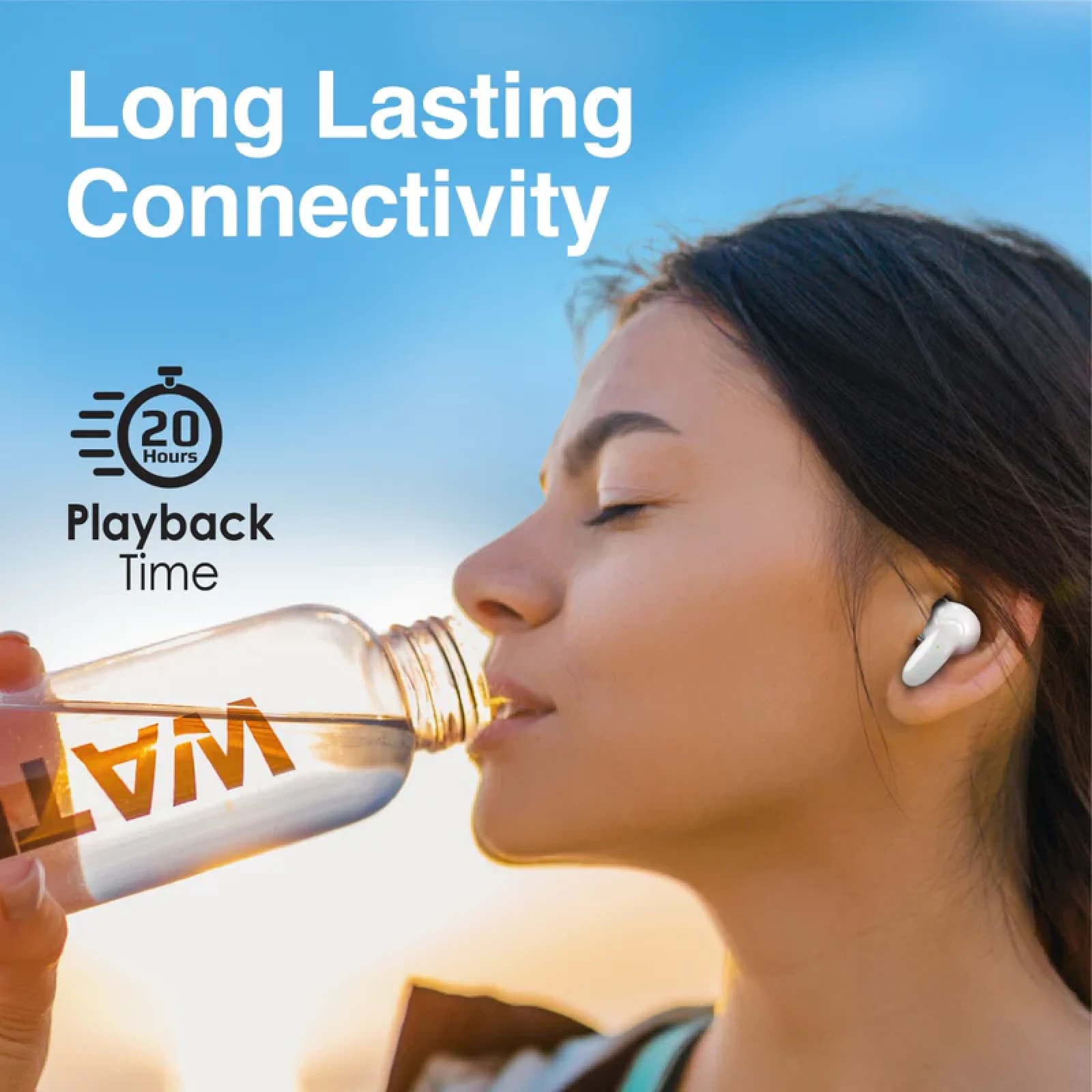 Безжични слушалки ProMate LUSH, Acoustic In-Ear TWS Bluetooth v5.1 Earphone • 19-Hour Playback • Ergonomic Fit Earbuds • Stable Connectivity, Бял