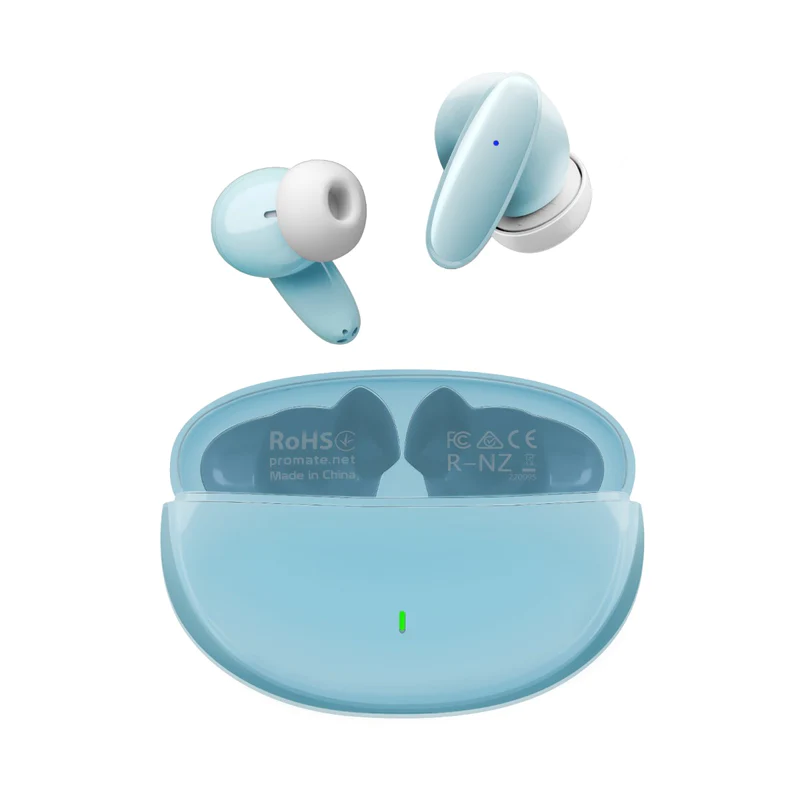Безжични слушалки ProMate LUSH, Acoustic In-Ear TWS Bluetooth v5.1 Earphone • 19-Hour Playback • Ergonomic Fit Earbuds • Stable Connectivity, Син