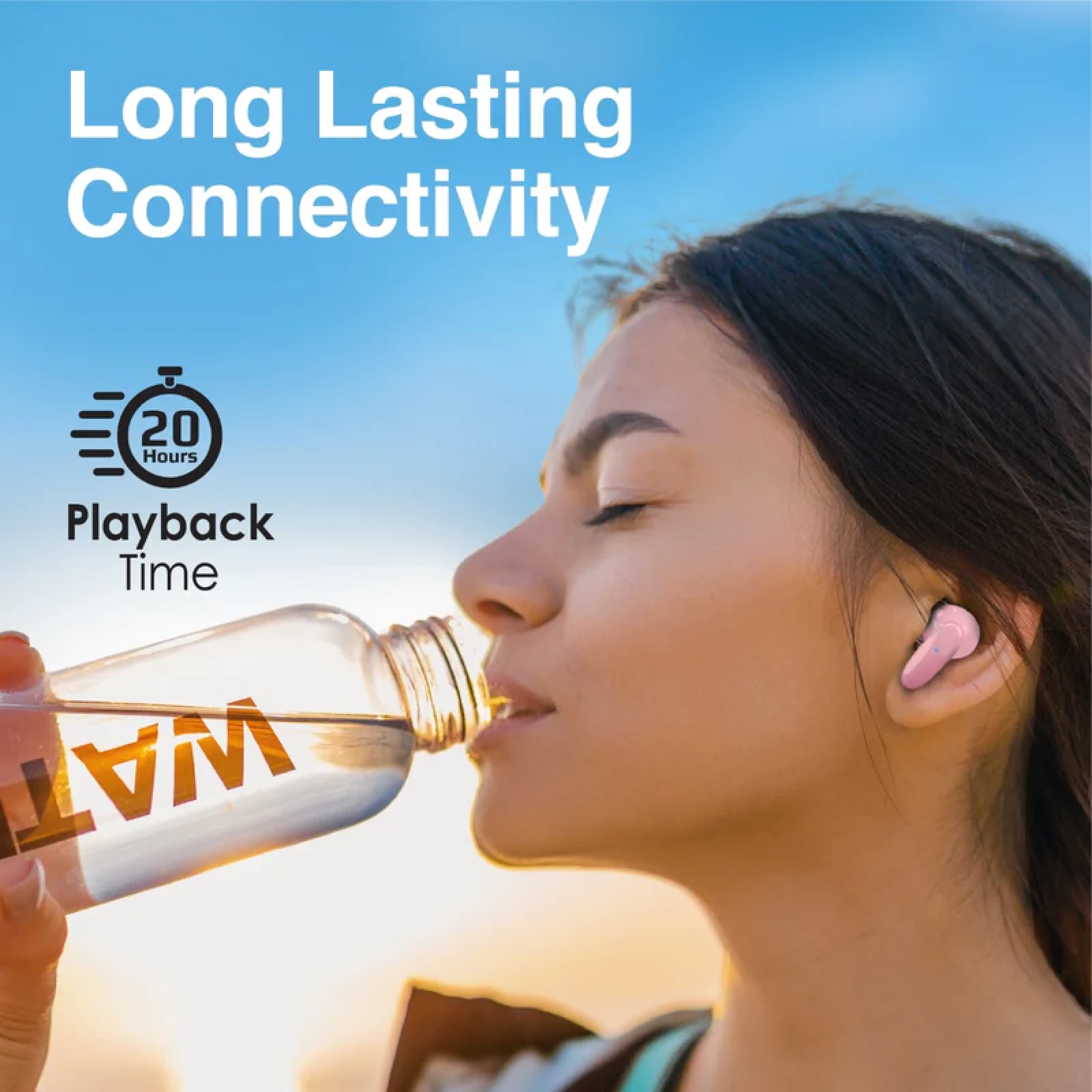 Безжични слушалки ProMate LUSH, Acoustic In-Ear TWS Bluetooth v5.1 Earphone • 19-Hour Playback • Ergonomic Fit Earbuds • Stable Connectivity, Розов