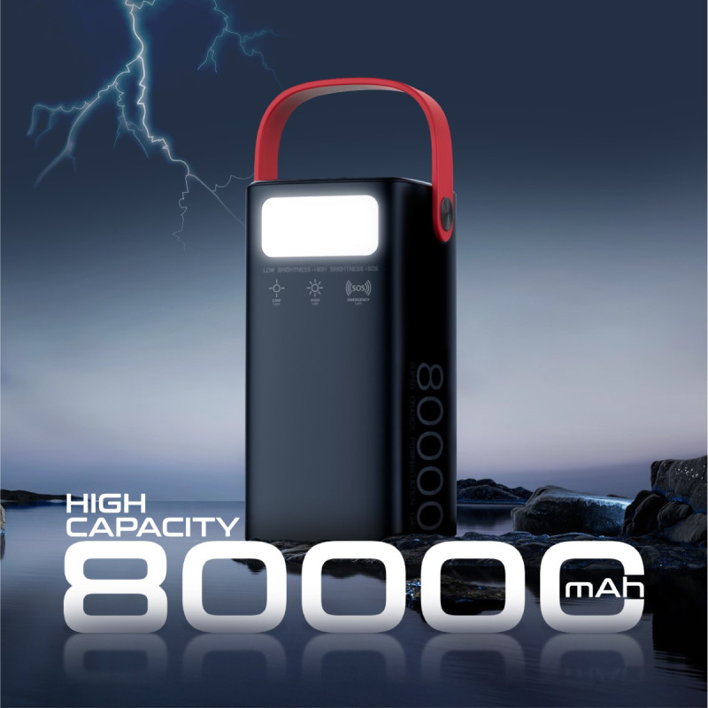 Външна батерия ProMate  POWERMINE-80, 65W, 80000mAh, SuperPower - Черна