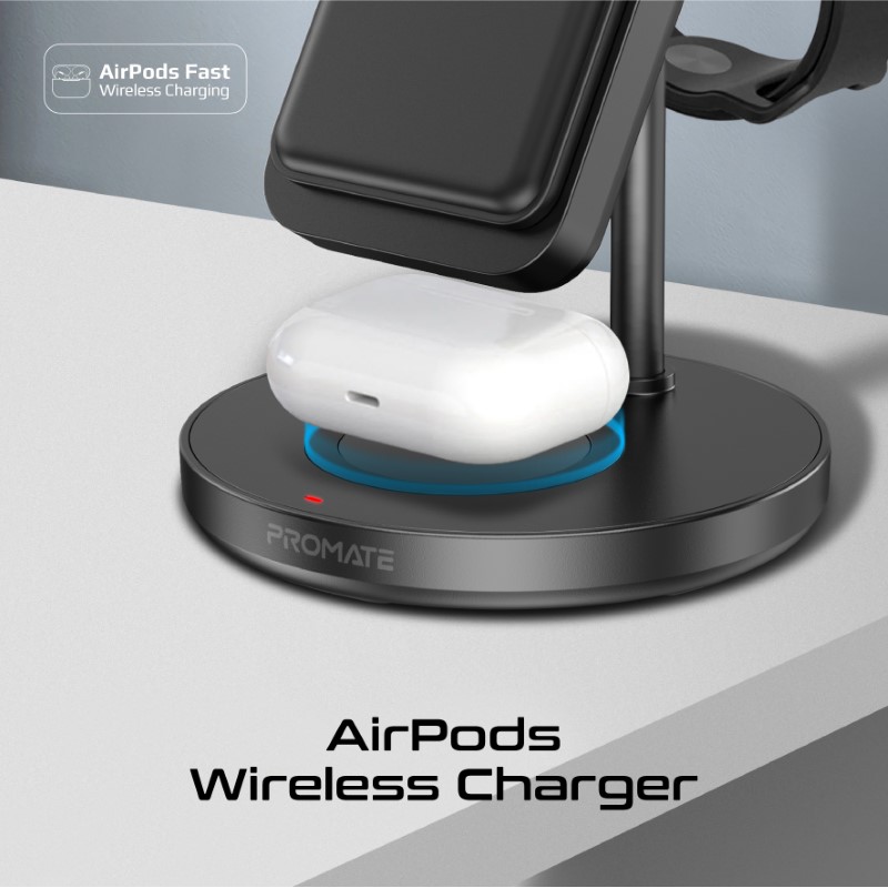 Зарядна станция ProMate  ROVERPACK 4 in 1 Charging station w/ Detachable 10000mAh 15W MagSafe Charger PowerBank, 5W AirPods Charger, 2W