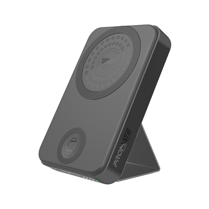 Външна батерия ProMate POWERMAG-TRIO.BLACK 10000mAh, 20W PD, Kickstand - Черна