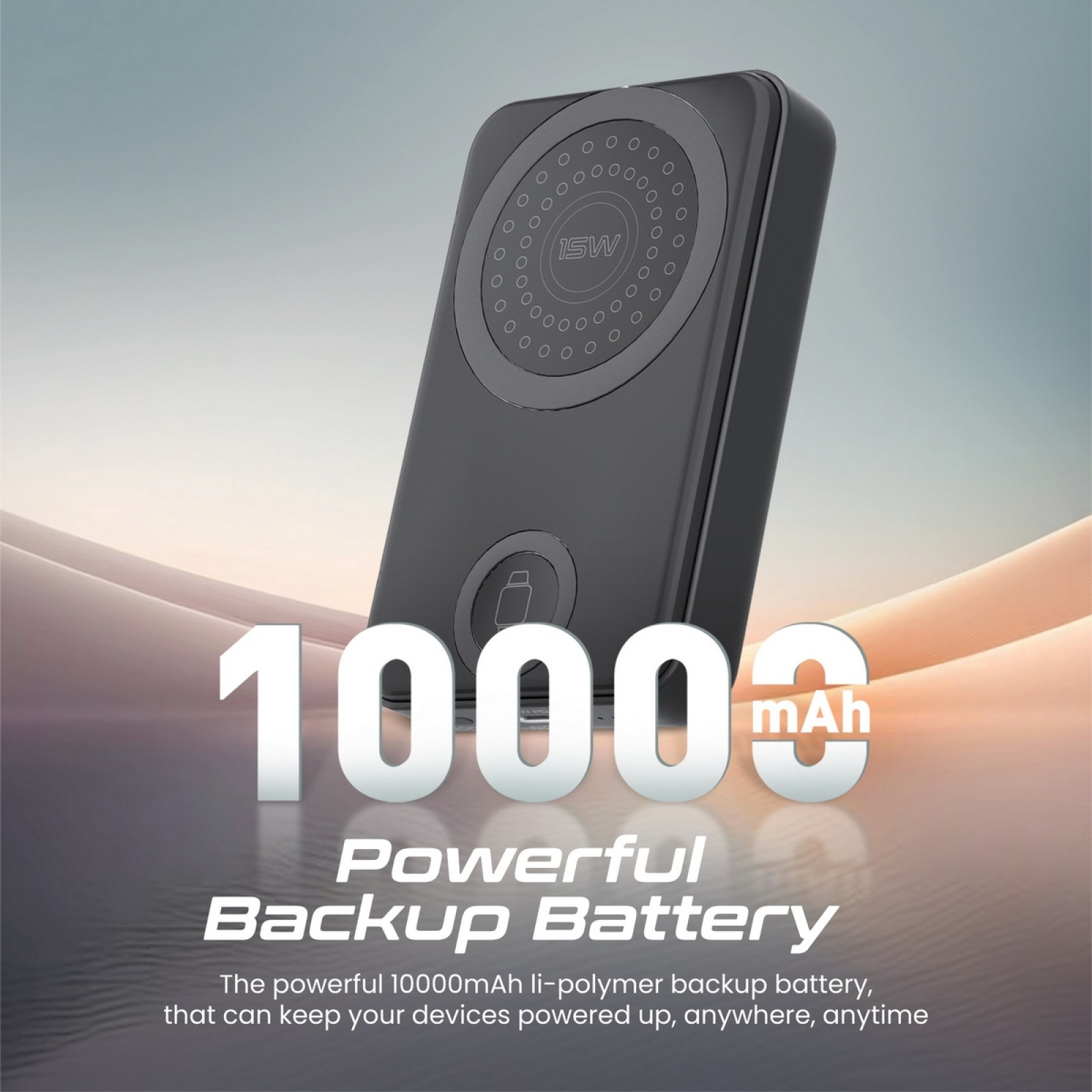 Външна батерия ProMate POWERMAG-TRIO.BLACK 10000mAh, 20W PD, Kickstand - Черна