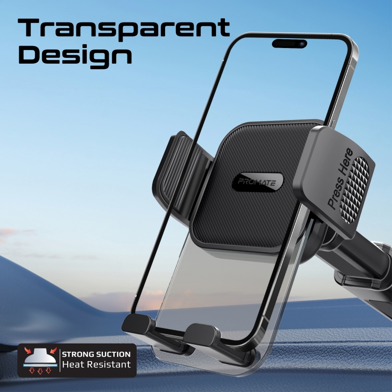 Стойка за кола ProMate TRANSHOLD-EXT Transparent Smartphone Cradle Car Mount Kit, Multiple mounting options, Compatible with 4.7" to 7.2"