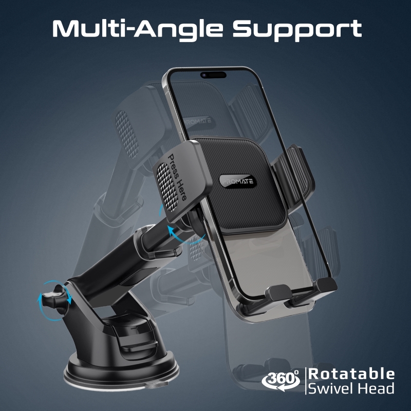 Стойка за кола ProMate TRANSHOLD-EXT Transparent Smartphone Cradle Car Mount Kit, Multiple mounting options, Compatible with 4.7" to 7.2"