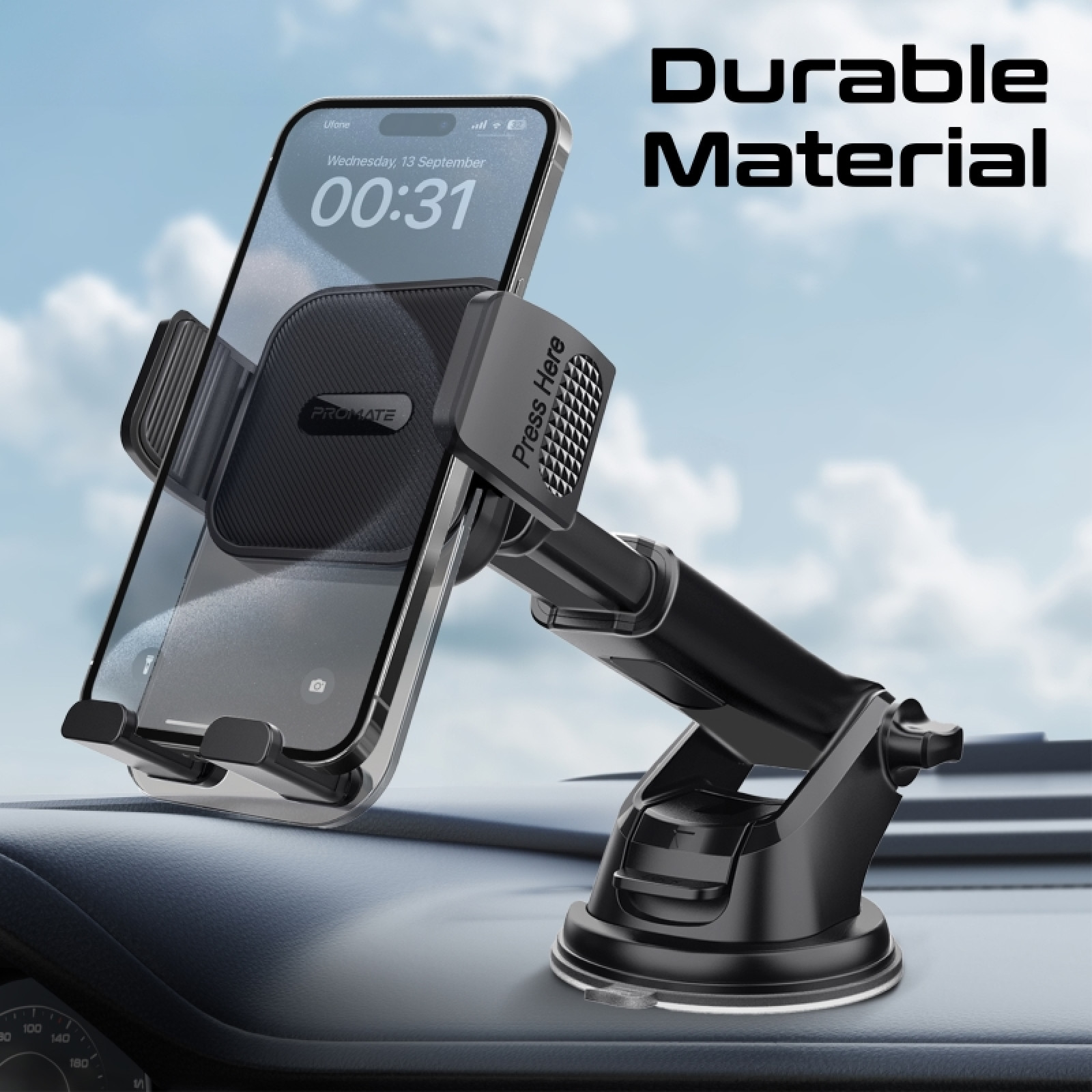 Стойка за кола ProMate TRANSHOLD-EXT Transparent Smartphone Cradle Car Mount Kit, Multiple mounting options, Compatible with 4.7" to 7.2"