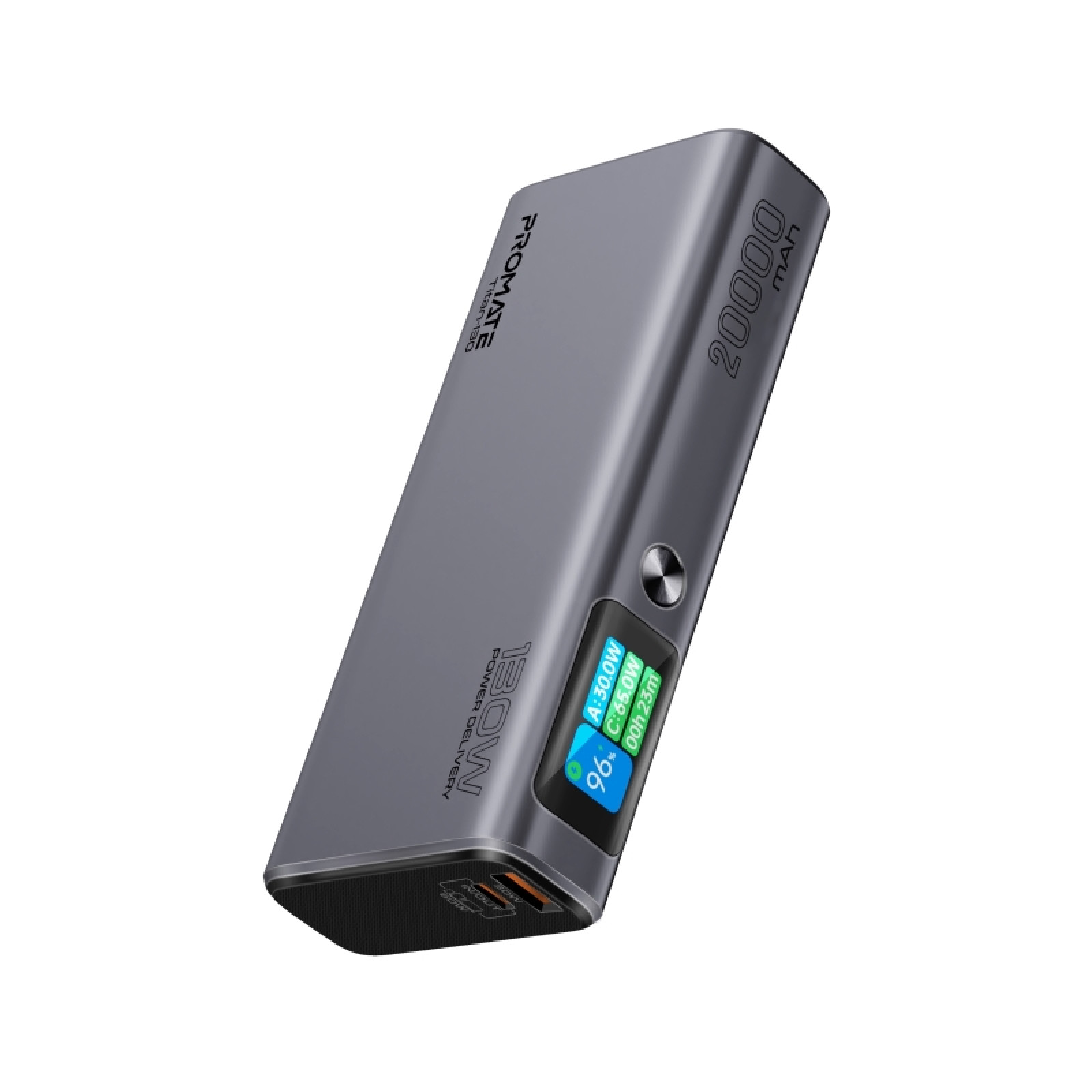 Външна батерия ProMate TITAN-130 20000mAh Power bank w/ 130W Total Output, 100WPD USB-C input/output, 60W PD USB-C
Input/output and 30W