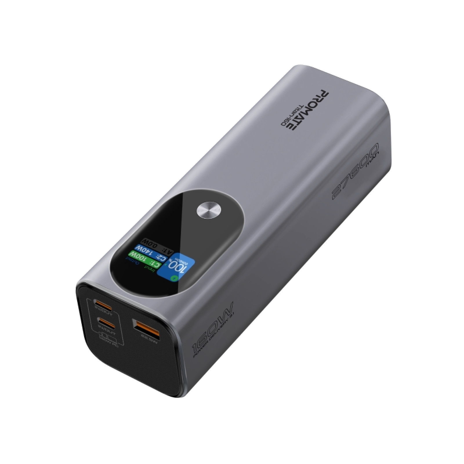 Външна батерия ProMate TITAN-160 27600mAh PD 3.1 Power bank w/ 160W Total Output, 2x 140WPD USB-C input/output and 22.5 W USB-A