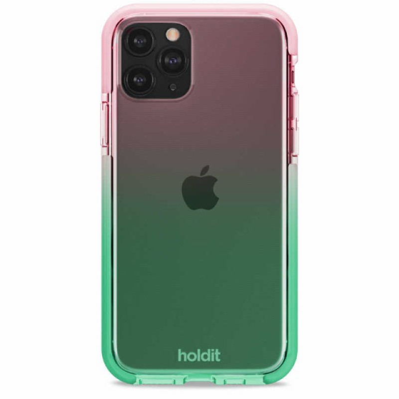 Гръб Holdit  за iPhone 11 Pro, Seethru Case, Grass green/Bright Pink