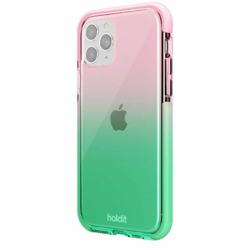 Гръб Holdit Seethru Case за iPhone 11 Pro - Grass green/Bright Pink