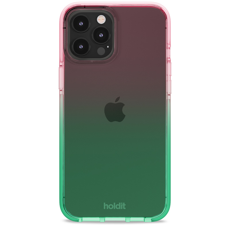 Гръб Holdit Seethru Case за iPhone 12 Pro Max - Grass green/Bright Pink