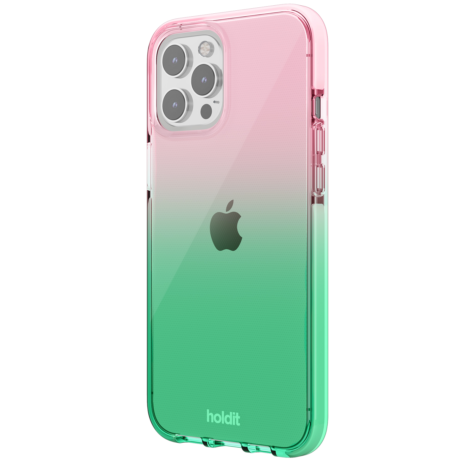 Гръб Holdit Seethru Case за iPhone 12 Pro Max - Grass green/Bright Pink