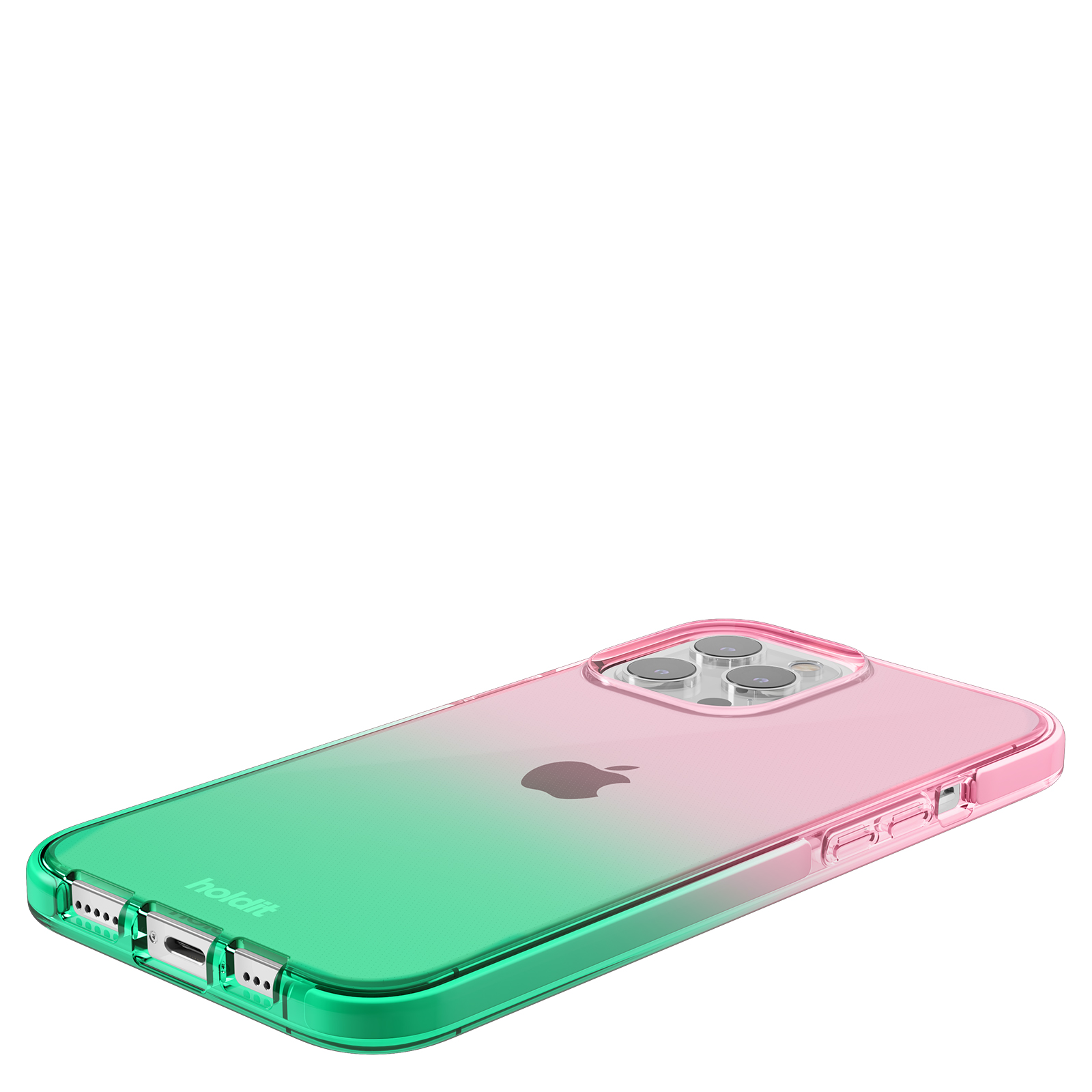 Гръб Holdit Seethru Case за iPhone 12 Pro Max - Grass green/Bright Pink