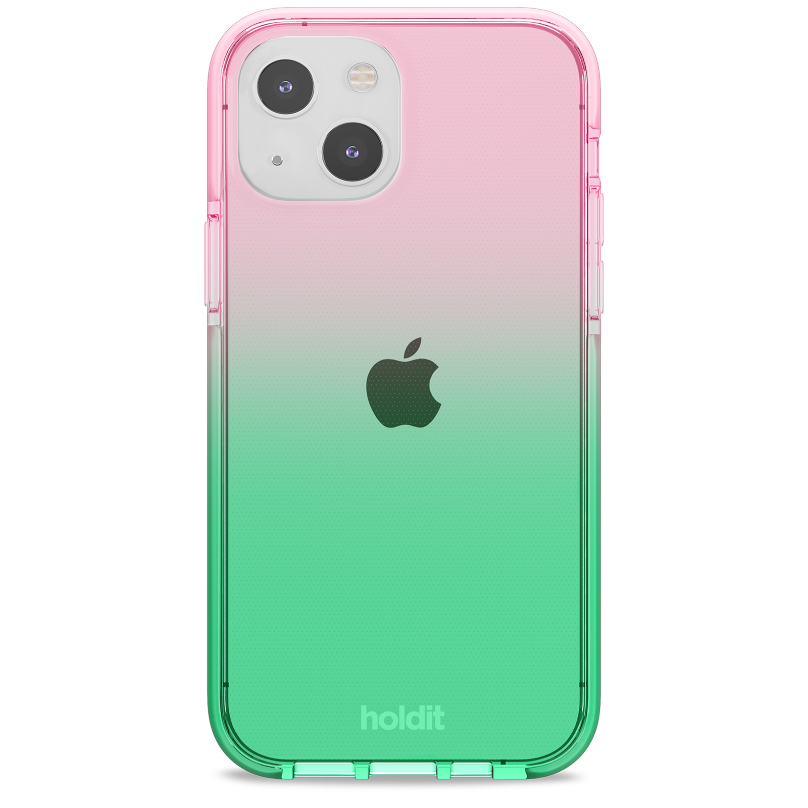 Гръб Holdit Seethru Case за iPhone 13 - Grass green/Bright Pink