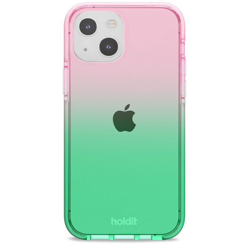 Гръб Holdit  за iPhone 13, Seethru Case, Grass green/Bright Pink
