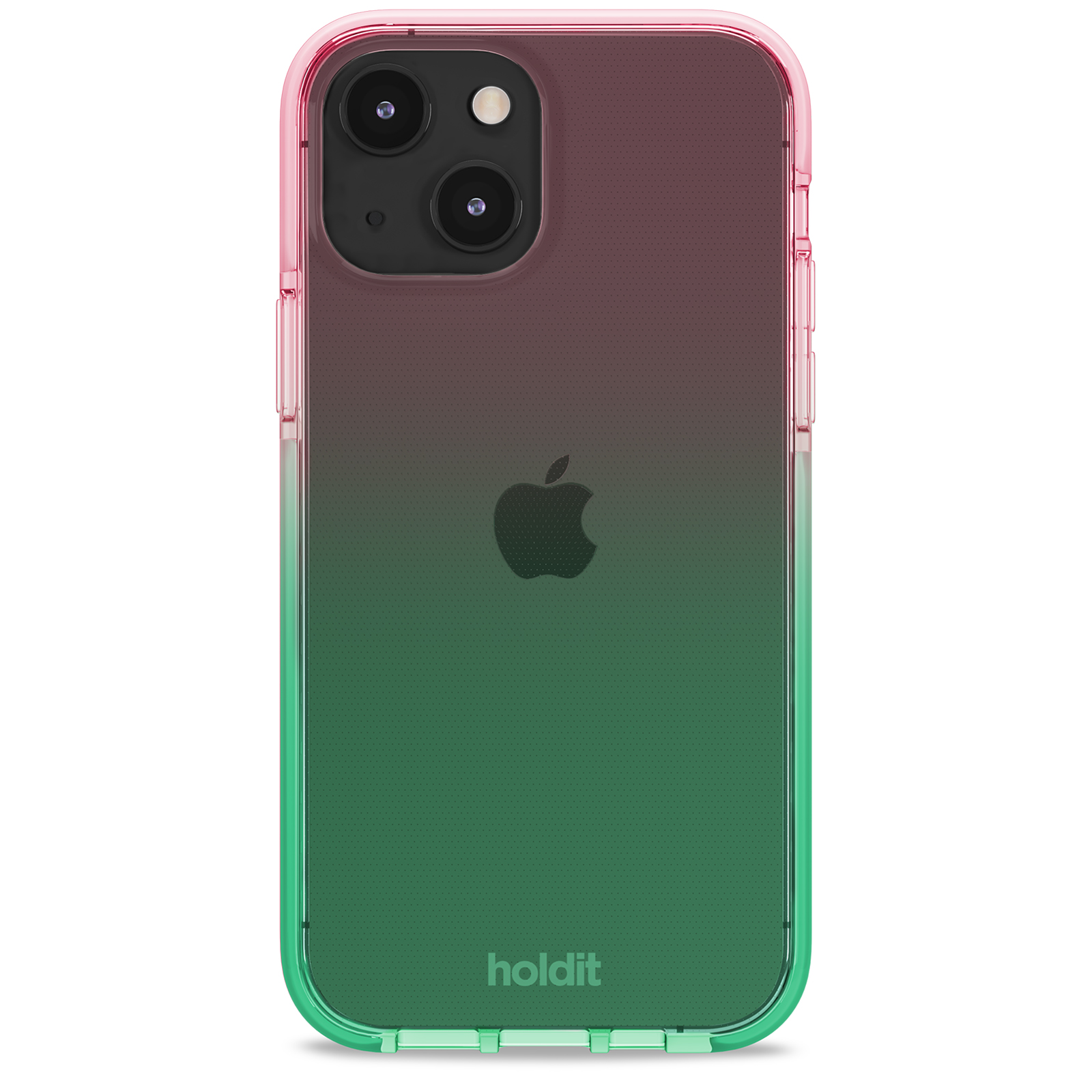 Гръб Holdit  за iPhone 13, Seethru Case, Grass green/Bright Pink