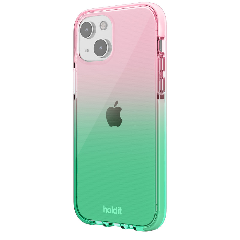 Гръб Holdit Seethru Case за iPhone 13 - Grass green/Bright Pink