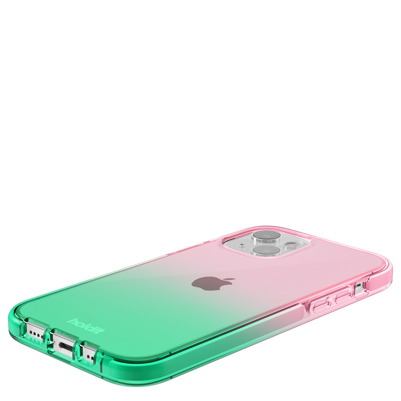 Гръб Holdit  за iPhone 13, Seethru Case, Grass green/Bright Pink