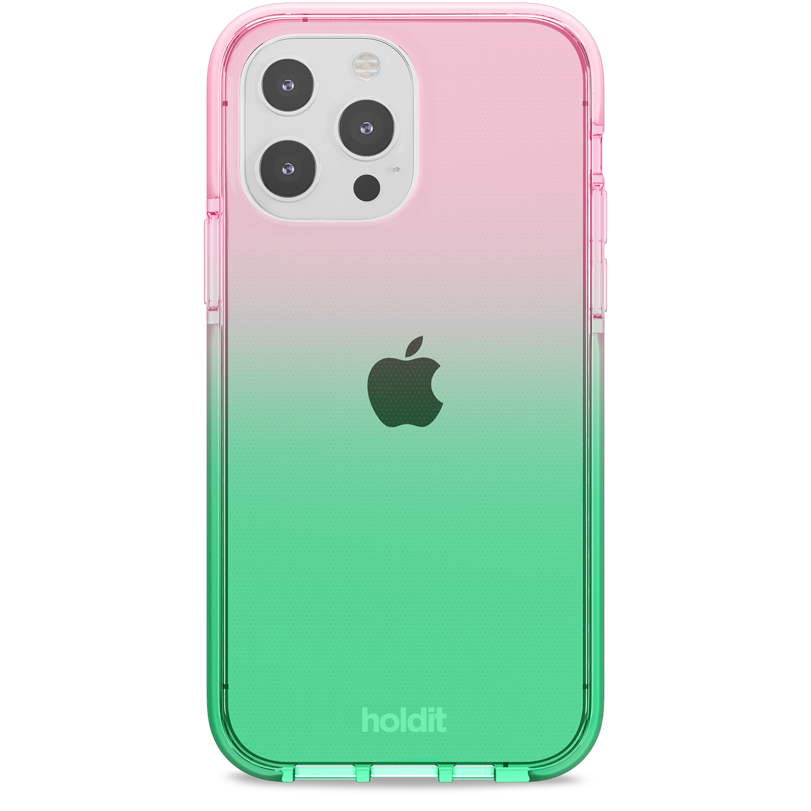 Гръб Holdit Seethru Case за iPhone 13 Pro - Grass green/Bright Pink