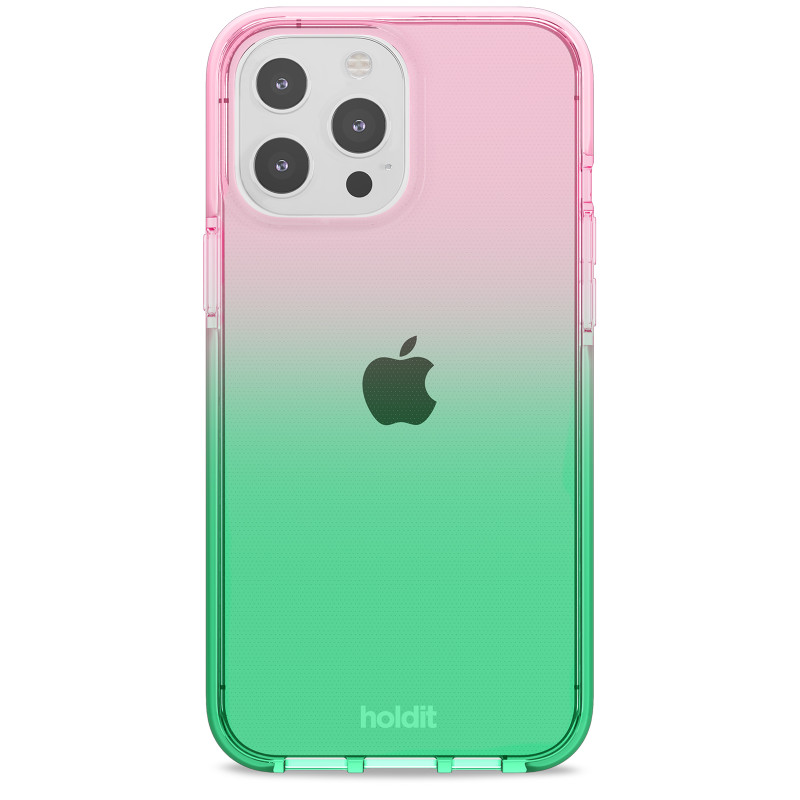 Гръб Holdit за iPhone 13 Pro Max, Seethru Case, Grass green/Bright Pink