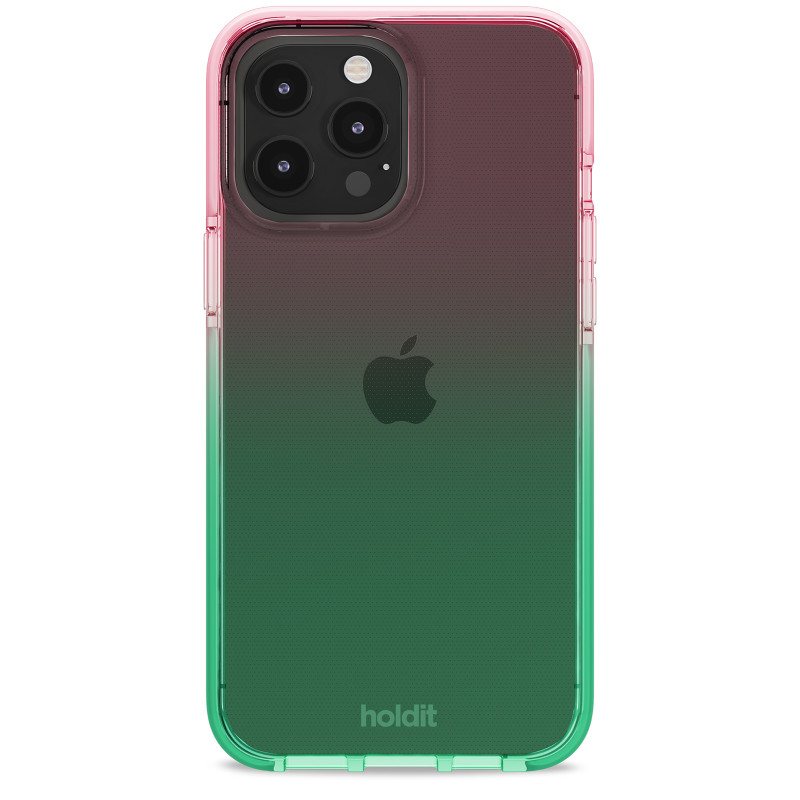 Гръб Holdit Seethru Case за iPhone 13 Pro Max - Grass green/Bright Pink