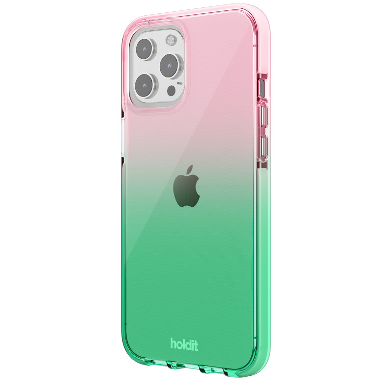 Гръб Holdit Seethru Case за iPhone 13 Pro Max - Grass green/Bright Pink