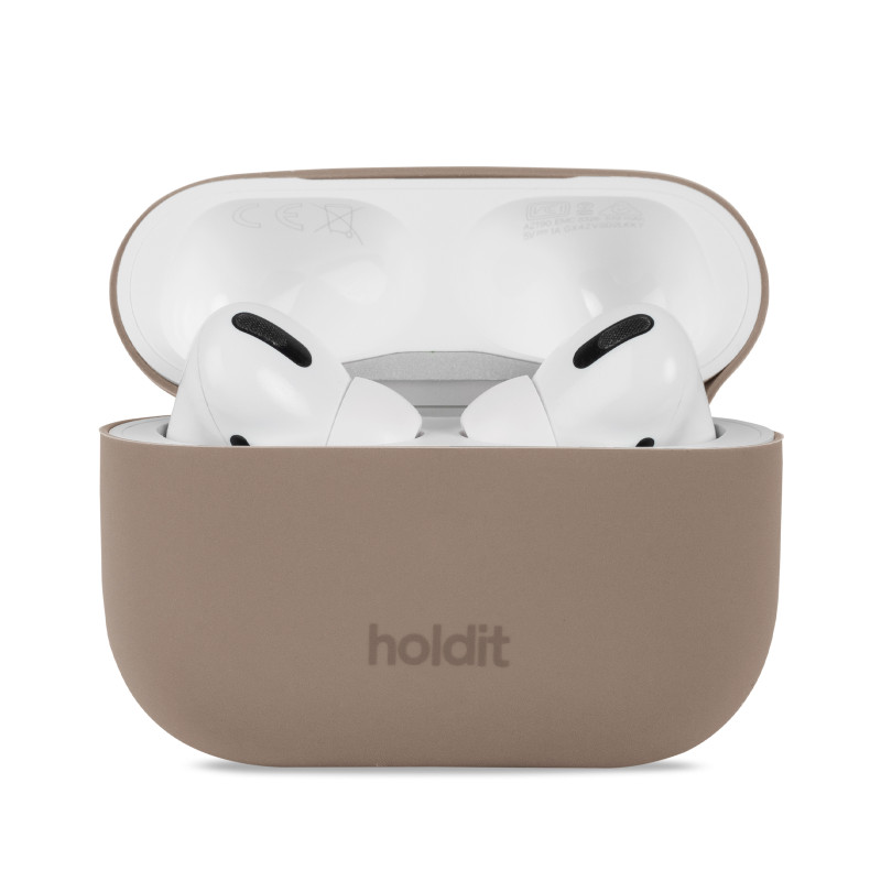  Kaлъф Holdit за AirPods Pro 1, 2, Silicone Case, Mocha Brown