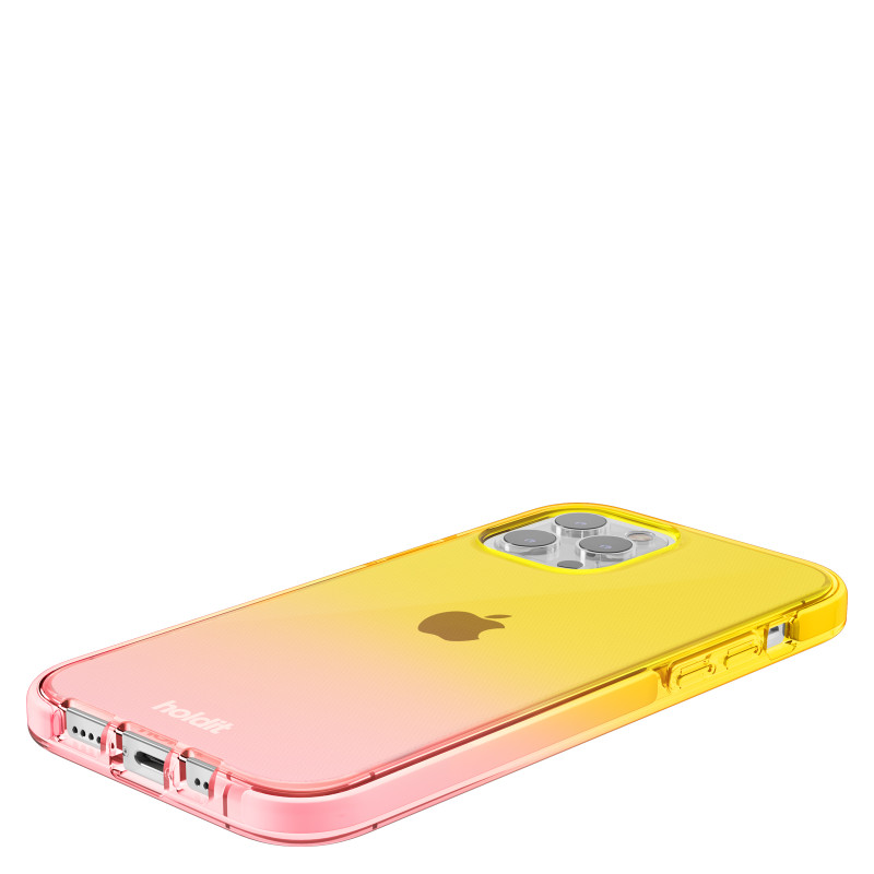 Гръб Holdit за iPhone 12, 12 Pro,  Seethru Case, Bright Pink/Orange Juice