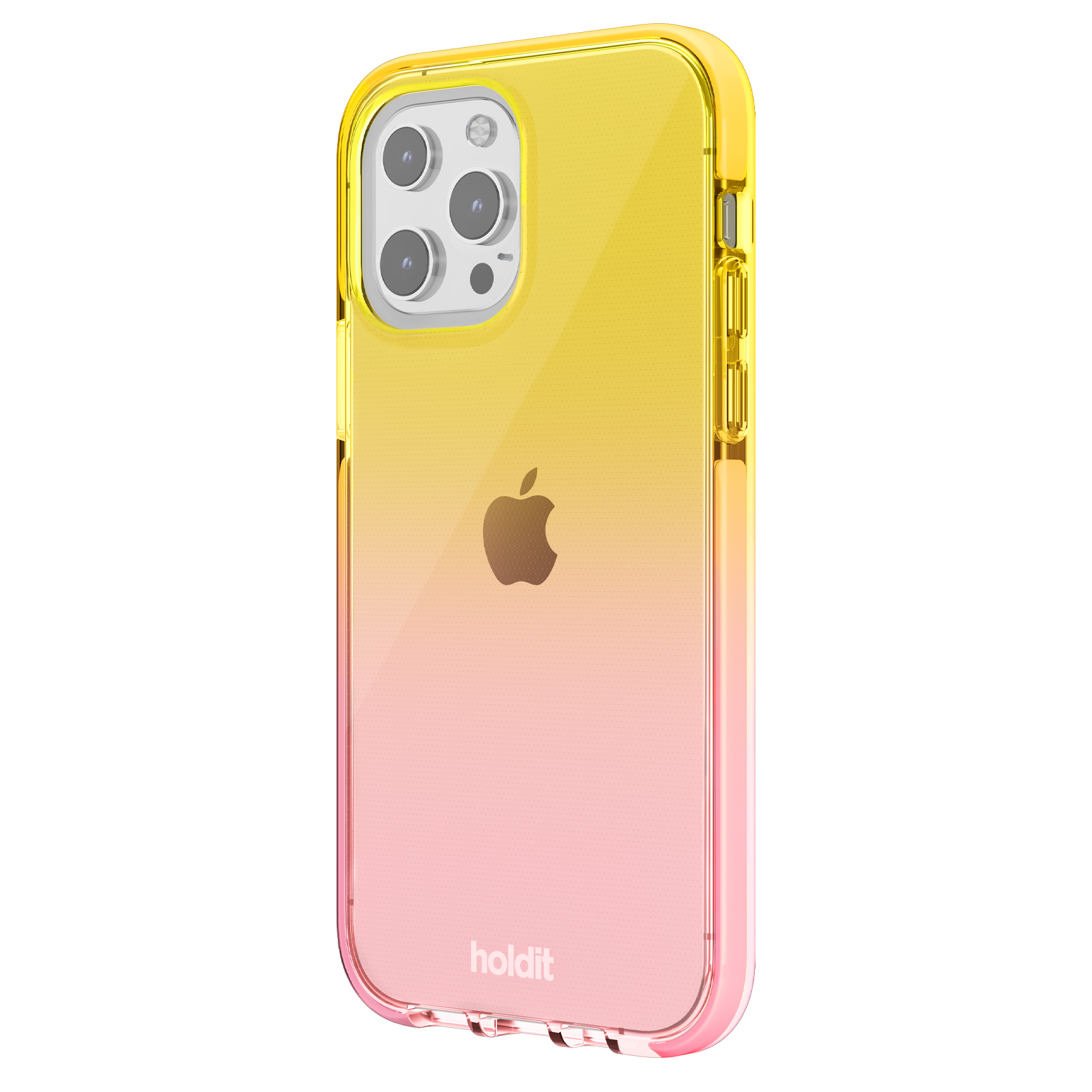 Гръб Holdit за iPhone 13 Pro, Seethru Case, Bright Pink, Orange Juice
