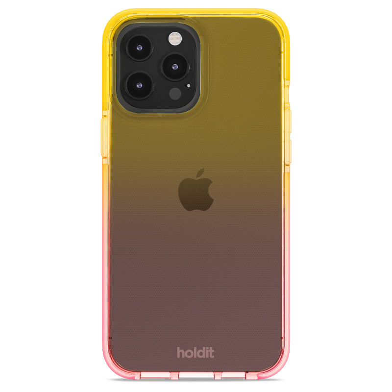 Гръб Holdit за iPhone 13 Pro Max, Seethru Case, Bright Pink/Orange Juice
